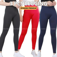 3 PCS LEGGING WANITA DEWASA BAHAN SPANDEK JERSEY/LICIN UNTUK BB 40-120KG