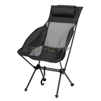 Mesh Back Camping Chair, Portable Lightweight Camping Chair, Backpacking Foldable Chair for Outdoor, Picnic, Travel, Black