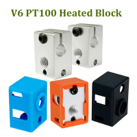 5pcs V6 PT100 Heated Block 3D Printer Parts E3D PT100 V6 Heat Block Silicone Sock Cover Warm Keeping Cover  Socks