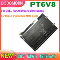 DODOMORN PT6V8 Laptop Battery For DELL For Alienware M11x / M14x R1 R2 R3 Serie 14.8V 63WH 4257mAh 2 Year Warranty