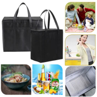 Portable Zipper Thermal Lunch Bag Drink Ice Insulated Cool Bag Large Capacity Insulated Freezer Bag Insulated Thermal Cooler Bag