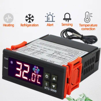 STC-1000 STC-3000 Digital Thermostat Temperature Controller LED Thermometer Sensor Hygrometer Relay Thermoregulator 12V 24V 220V