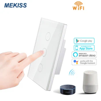 MEKISS Dimmable touch switch WIFI connection Smart life APP remote control US standard light switch