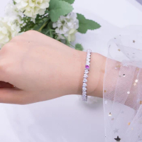 Messi Jewelry 18K White Gold Moissanite Bracelet Classic Design Woman Girls Bracelets for Wedding Party