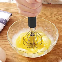Semi Automatic Mixer Egg Beater Manual Self Turning Stainless Steel Whisk Hand Pressure Blende Egg Cream Stirring Kitchen Tools