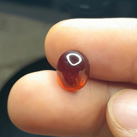 Natural Hessonite Garnet Dim:est 9.5 x 7 x 4 mm 3.8Ct Orange Red Oval Cabochon Code A200