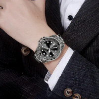 Fashion Non-mechanical Stainless Steel Waterproof Men's Watch Steel Band Luminous Women's High-end Luxury Man Quartz Watch