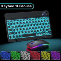 Wireless Keyboard And Mouse For Computer Bluetooth RGB Backlit Keyboard Kit Russian Spainish Keyboard Keycaps For Tablet Ipad