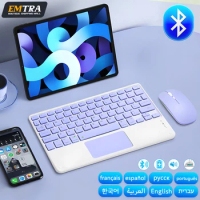 EMTRA Bluetooth Touchpad Keyboard For Android IOS Xiaomi Tablet For iPad Air Mini Pro Spanish French Portuguese Russian Keyboard