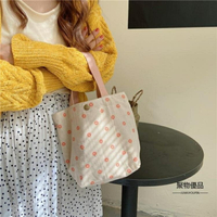 手提包 手提袋小巧大容量小帆布便當包午餐飯盒手拎包棉麻布藝