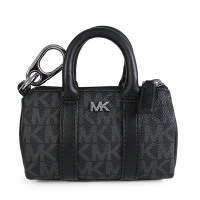 MICHAEL KORS GIFTING 銀字MK防刮滿版縮小版波士頓吊飾零錢小物包(黑色)