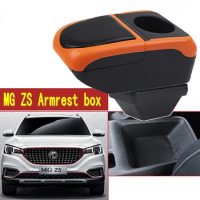 For Morris Garages MG ZS Armrest Box Arm Elbow Rest Center Console Storage Case with Cup Holder USB Port
