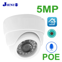 JIENUO 5MP Audio POE Camera Ip Security Video Surveillance Indoor Night Vision HD Cctv Infrared CCTV IPCam Dome IPC Home Camera