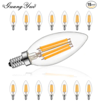 Dimmable C35 E14 Led Light Bulb E14 220V E12 110V Filament Lamp 4W 6.5W Candle Lights Warm White Replaceable Chandelier Decor