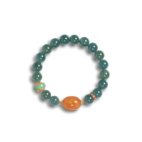 【巴黎精品】現貨+預購 藍水翡翠手鍊手串女手珠平安擋煞防小人轉運淨化招財開運(10mm蜜蠟鍍18K金a1ha75)