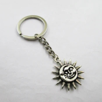 3pcs/lot Sun and Moon Pewter charms keyring best frined,birthday present ,pendant keychain