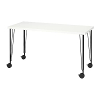 LAGKAPTEN/KRILLE 書桌/工作桌, 白色/黑色, 140x60 公分