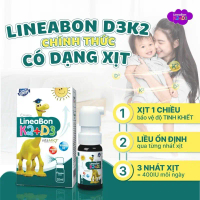 Lineabon Dạng Xịt Màu Xanh Bổ Sung Vitamin D3, K2 Giúp Hấp Thụ Canxi, Giảm Nguy Cơ Loãng Xương