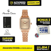 Jam Tangan Cewek Alexandre Christie AC 8699 LHB Analog Stainless Steel Strap FullRoseGold