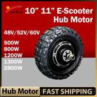 10" 11" BLDC Electric Scooter Hub Motor 48V 52V 60V 500W 800W 1200W 2800W All Terrain Electric Wheelbarrow Fat Off road Tire