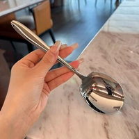 Stainless Steel Thickening Spoon Creative Long Handle Tablespoons Hotel Hot Pot Spoon Soup Ladle Home Kitchen Essential Tools