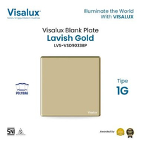 Visalux Blank Plate Lavish Series - 1G Gold / Plat Kosong Penutup Saklar/Stop Kontak Premium (LVS-VS