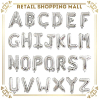 RSM Balon Foil Huruf Silver 40 CM Ballon Foil Abjad Alphabet