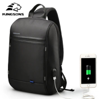Kingsons 13.3 Inch Sling Bag Anti-theft USB Charging Messenger Chest Bag Wateproof Single Shoulder Laptop Backpack for Men Women