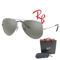 【RayBan 雷朋】經典飛官太陽眼鏡 RB3025 003/40 62mm大版 銀框水銀鍍膜墨綠鏡片 公司貨