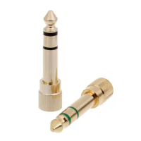 6.35mm to 3.5mm Adapter Gold Plated 6.35 Male to 3.5 Female Plug Converter for Headphones Digital Piano Keyboard