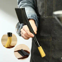 Coffee Machine Cleaning Brush Dual Head Super Soft Bristles Plastic Coffee Grinder Dusting Brush Barista Cleaning Tool Bar