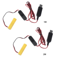 1.5V AA USB Power Supply Cable with On/Off Replace 1 AA for Radio Electric Toy Clock LED Strip