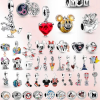 Charm 925 Sterling Silver Mickey pendant Stitch Herocross disney charm minne bead fit original Pandora Bracelet women Jewelry