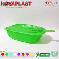 HOYAPLAST 1set Casserole Persegi Pajnajng 2,1 Liter Tempat Sayur Prasmanan 2100ml Bonus Sendok Sop H