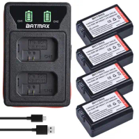 Batmax 2000mAh NP-FW50 Battery+LED Dual Charger for Sony ZV-E10L a37 A7 A7II A7RII A7SII A7S A7S2 a6000 a6400 a6500 NEX-7 RX10