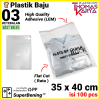 Plastik OPP 35x40 Lem isi 100pcs Double Seal Kantong Bening Plastik Roti Plastik Bakery Plastik Baju