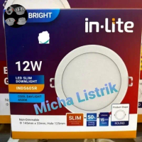 INLITE INDS605R Downlight LED 12W Inbow/ LED panel plafon Inlite 12W 6500K Inbow