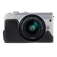 1/4 inch Thread PU Leather Camera Half Case Base for Canon EOS M100