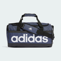 【adidas 愛迪達】手提包 健身包 運動包 旅行袋 LINEAR DUFFEL S 藍 HR5353