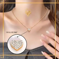 LIONTIN EMAS LOVE PERMATA EMAS ASLI KADAR 6K (300) & 8K (375) KODE LTK 403 SUNNIES GALLERY PUTIH (8K