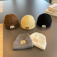 Baby Hat Autumn Winter Children's Knitted Hat Baby Beanie Korean Style Letter Pullover Knitted Hat I