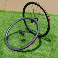 Clincher Wheelset 38mm Full Carbon 700C Road Cyclocross Bike Wheelset for Disc Brake Quick Release Front QR &amp; Rear QR 135mm