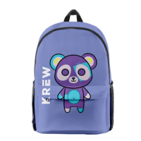 ItsFunneh Krew District Merch Backpack Adult Kids School Bag Funny Cartoon Daypack Casual Style Zipper Traval Bag Unisex Bags