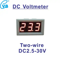 DC 2.5-30V Two Wires Volt Panel Meter Voltage Indicator Voltmeter DC Voltage Meter Volt Tester LED Display 0.56'' Red Green