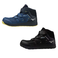 【MIZUNO 美津濃】PRIME FIT WU 21H 防水防護鞋 高筒工作鞋 塑鋼 安全鞋 魔鬼氈(N9219 奧森)