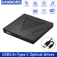 External USB 3.0/Type-C DVD RW CD Optical Drive CD/DVD-ROM CD-RW Player Burner Writer Portable Reader Recorder For Mac Laptop PC