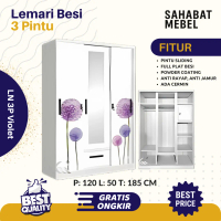 LEMARI BESI 3 PINTU-LEMARI BESI-LEMARI PINTU SLEDING-LEMARI BESI MURAH-LEMARI BAJU-LEMARI PAKAIAN-LE