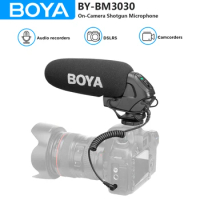 BOYA BY-BM3030 On-Camera Super-Cardioid Condenser Shotgun Microphone for DSLR Cameras Video Audio Recorders Streaming Youtube