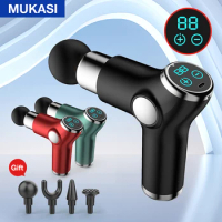 MUKASI Professional Massage Gun LCD Display Deep Muscle Massager Pain Relief Body Relaxation Fascial Gun Fitness