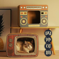 貓抓板 收音機貓抓板貓窩一體紙箱瓦楞紙貓爪板窩立式磨爪貓咪用品電視機【摩可美家】